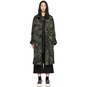 Proenza Schouler Green Tie-Dye Trench Coat
